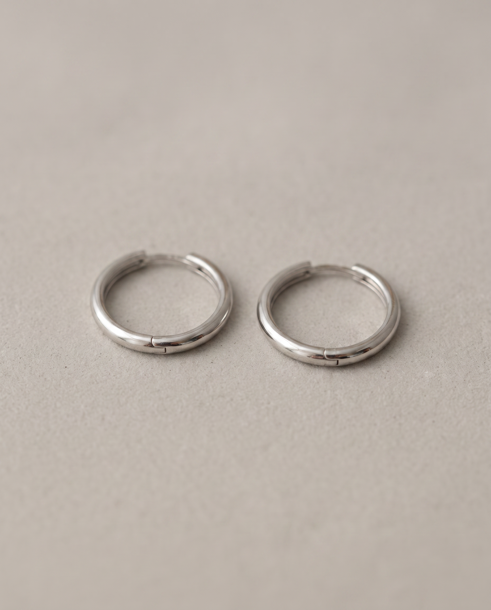 Audrey 14K White Gold Huggie Hoops - Large