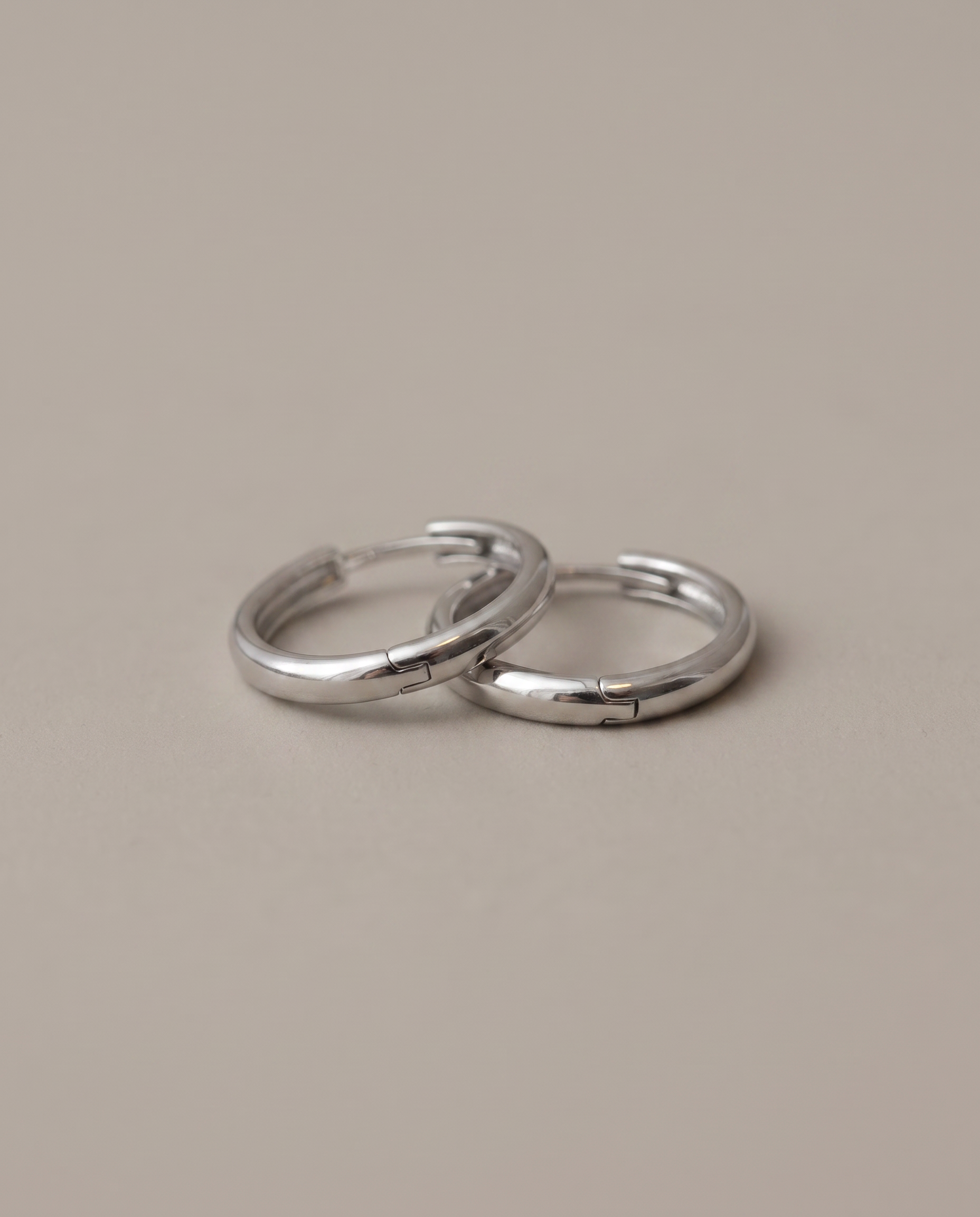 Audrey 14K White Gold Huggie Hoops - Large