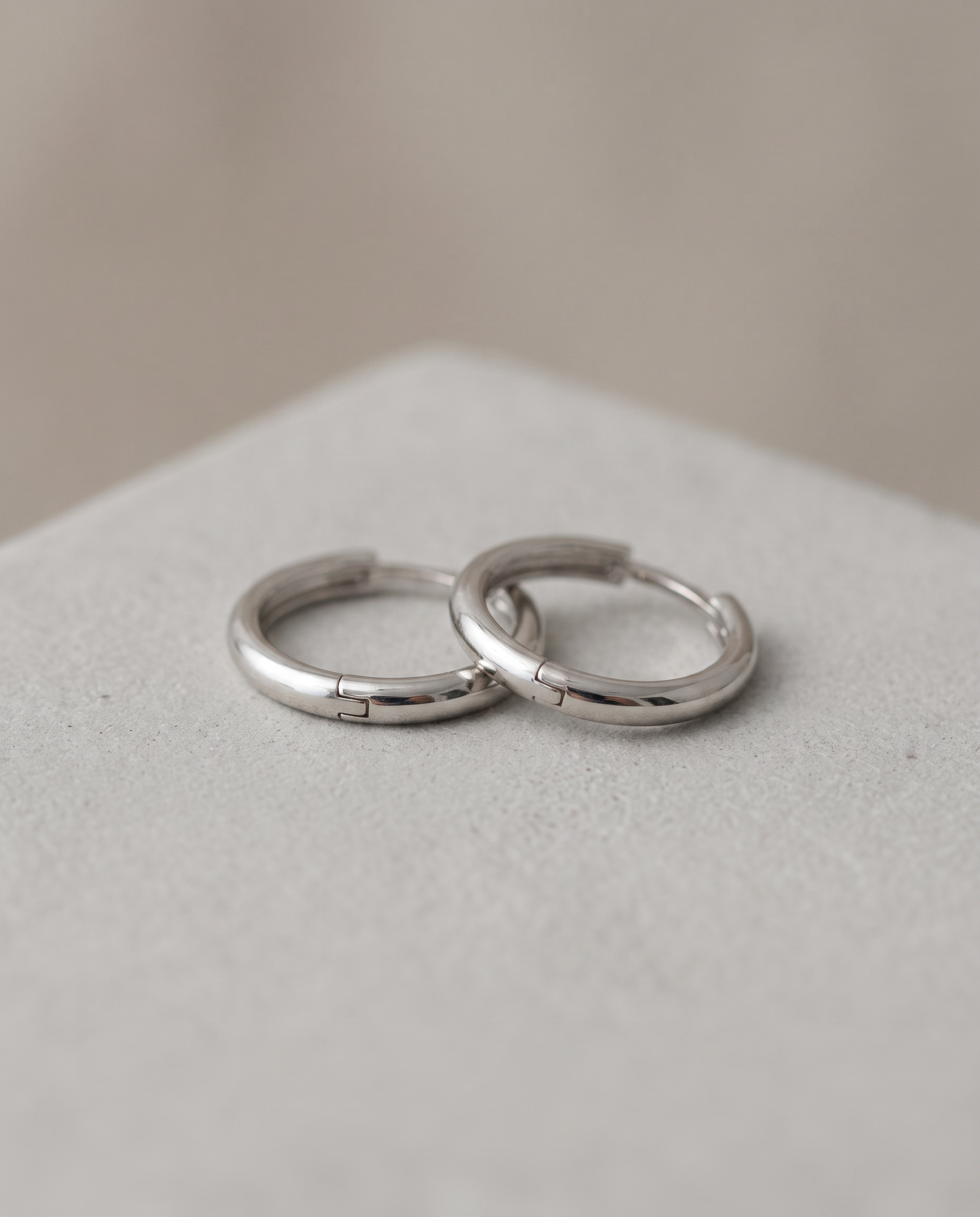 Audrey 14K White Gold Huggie Hoops - Large