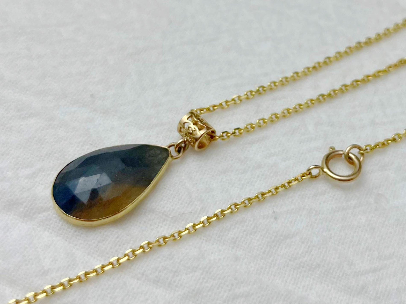 Smog 14K Yellow Gold Sapphire Necklace