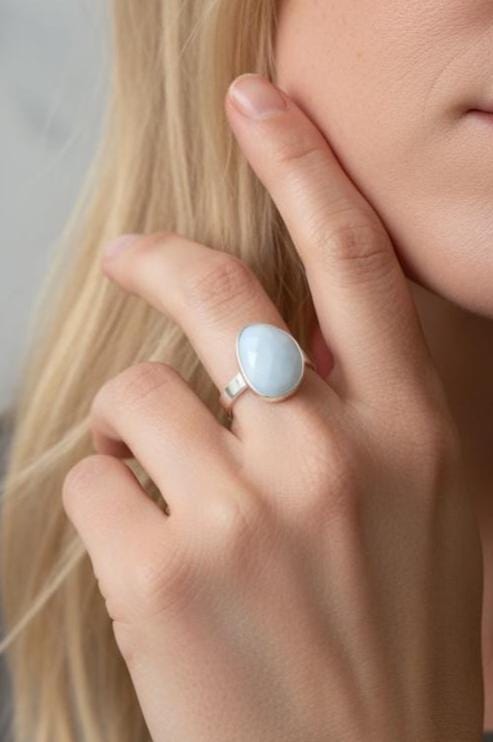 Margot Sterling Silver Blue Opal Ring
