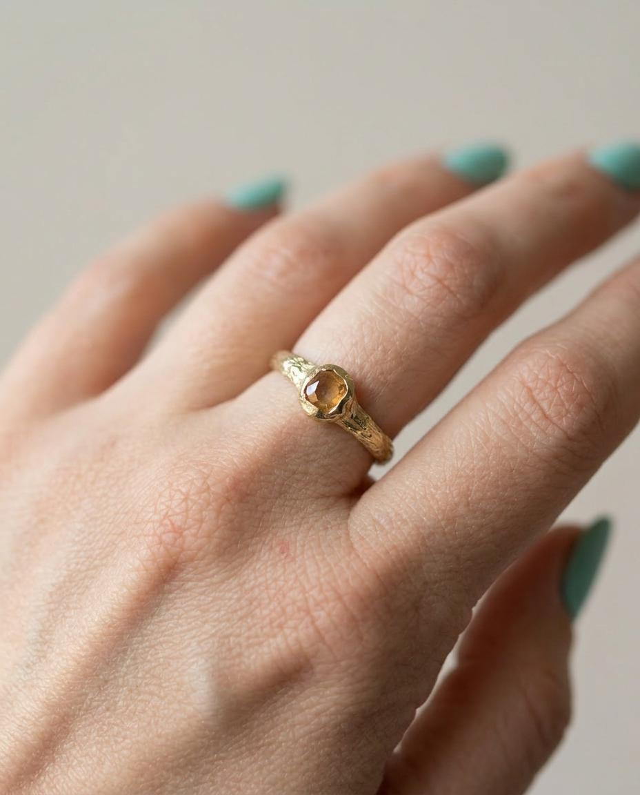 Roxane 10K Gold Peach Diamond Ring
