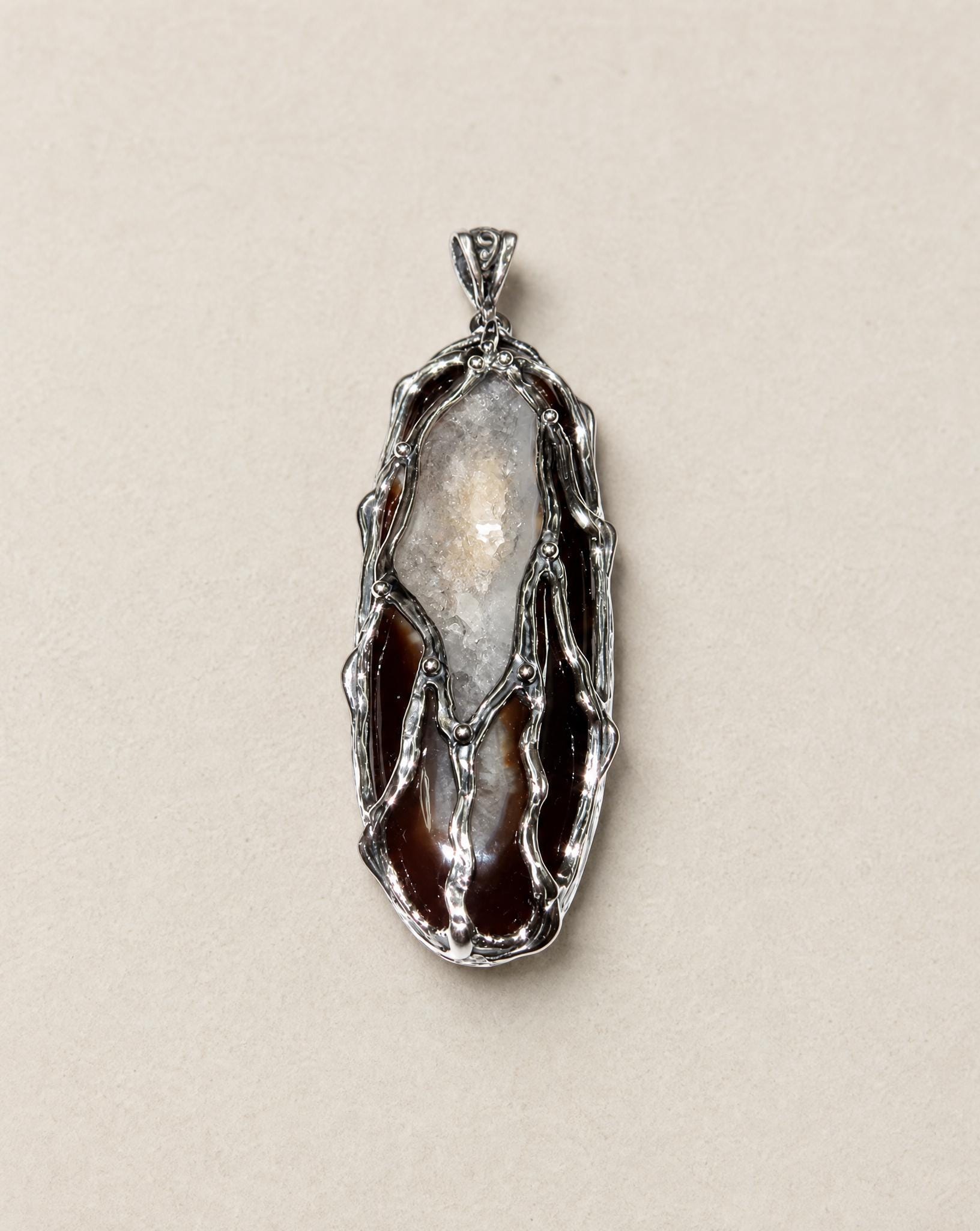 Mallory Sterling Silver Druzy Agate Pendant