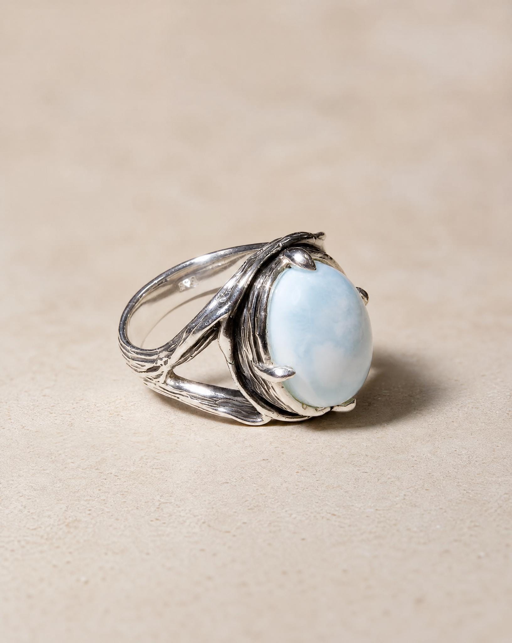 Dominique Sterling Silver Blue Opal Ring