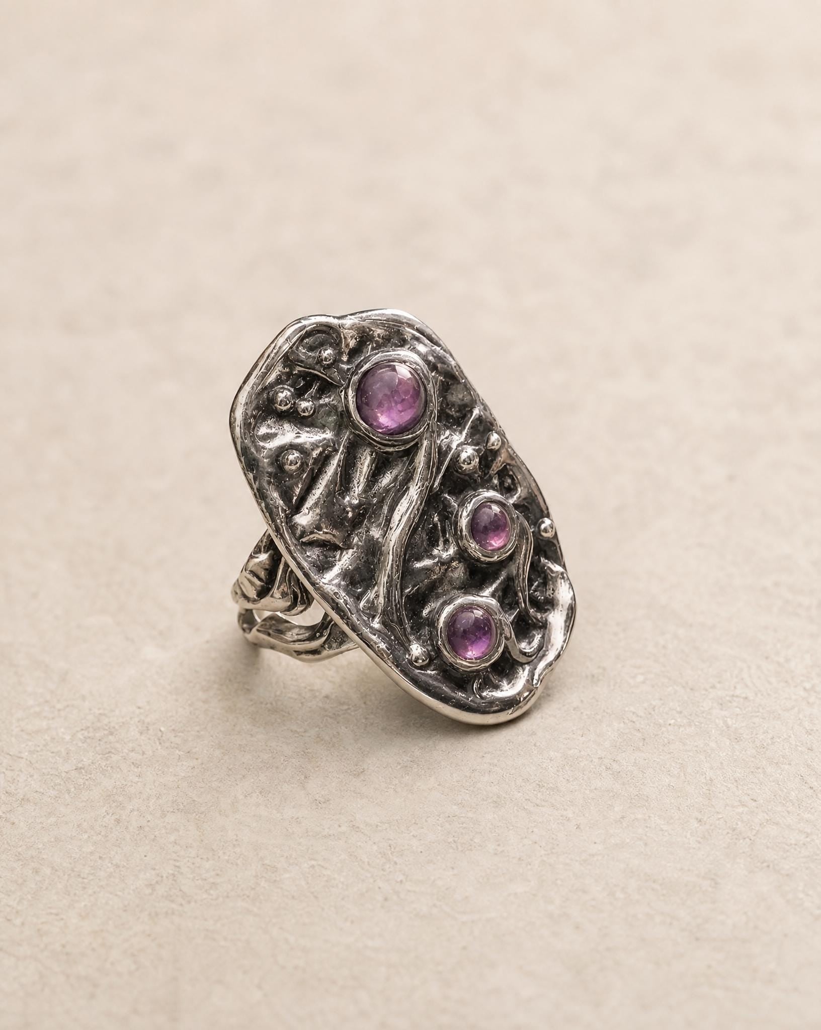 Anais Sterling Silver Amethyst Ring