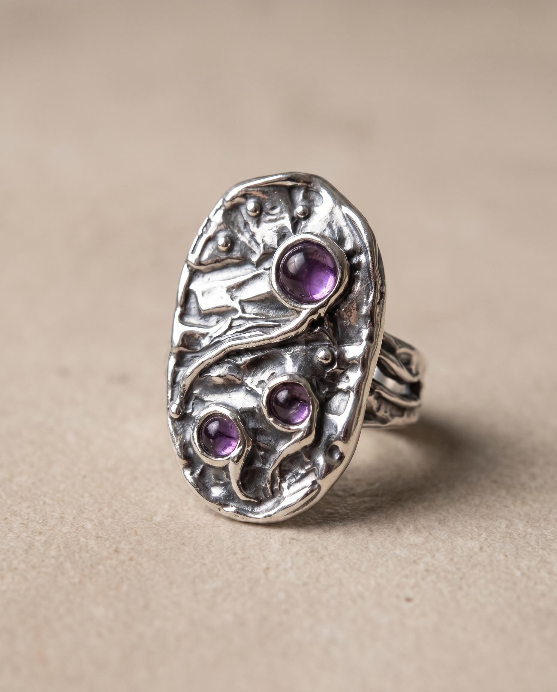 Anais Sterling Silver Amethyst Ring