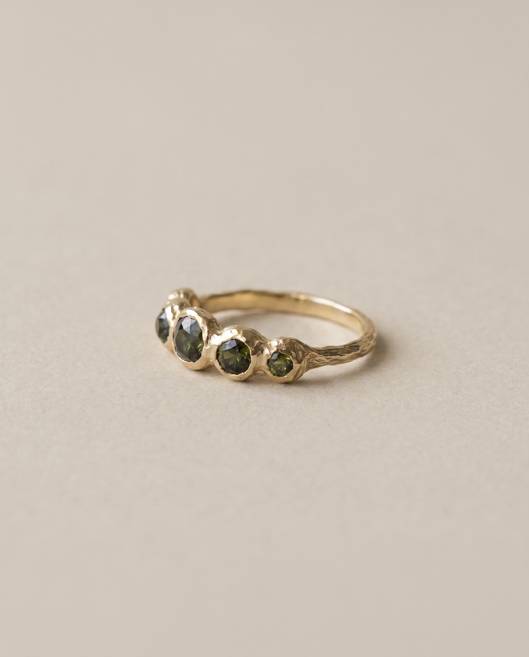 Vivienne 10K Gold Green Diamonds Ring