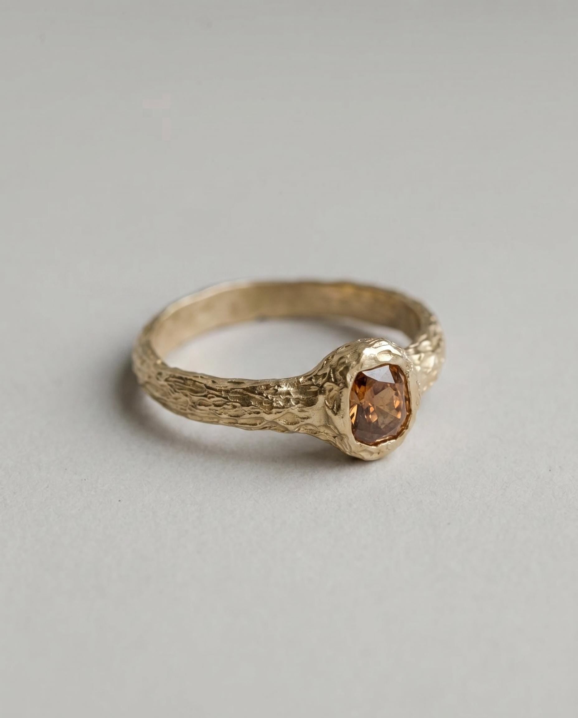 Roxane 10K Gold Peach Diamond Ring