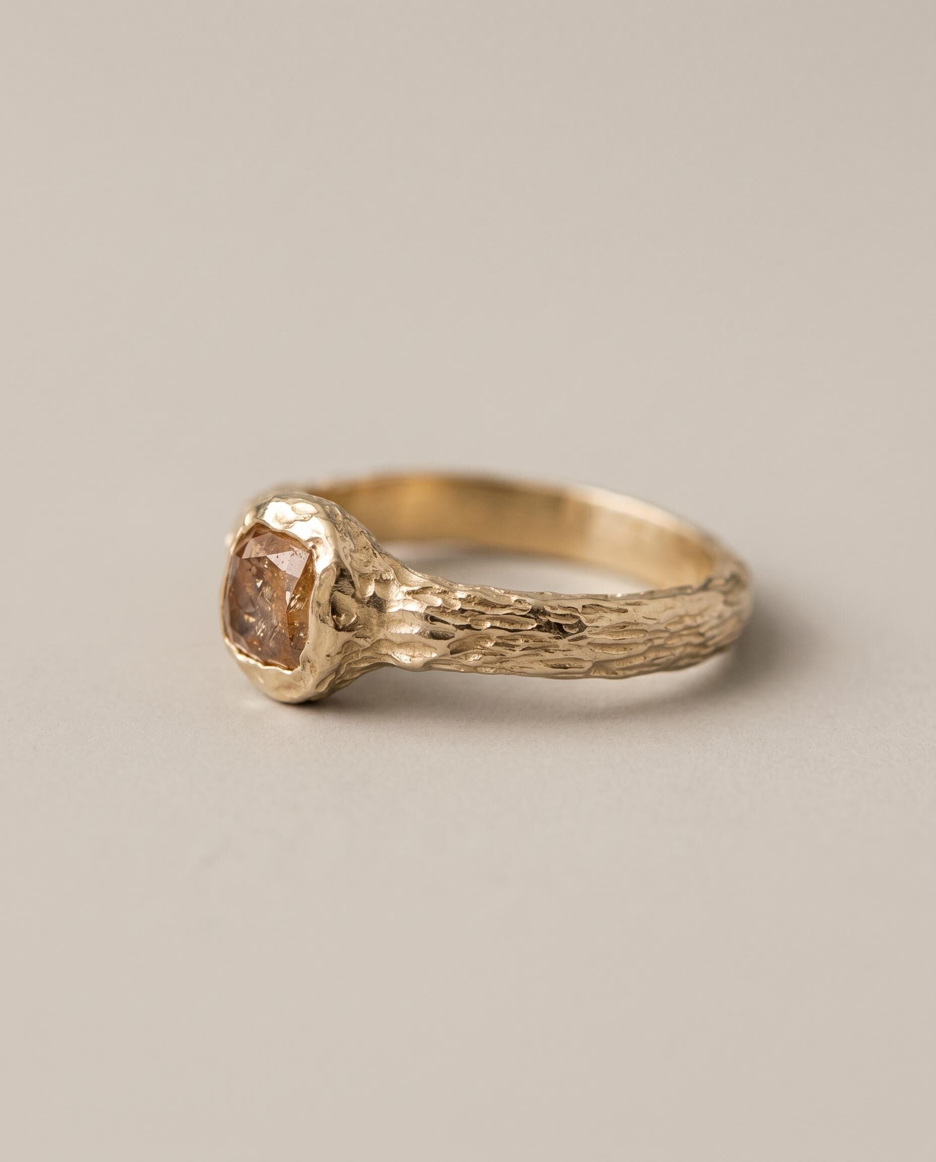 Roxane 10K Gold Peach Diamond Ring