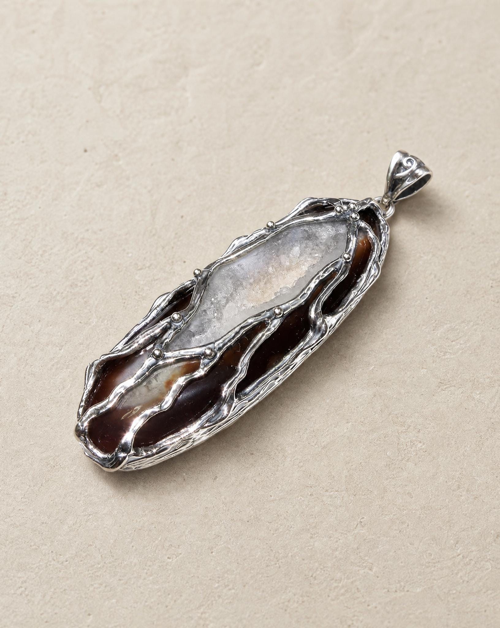 Mallory Sterling Silver Druzy Agate Pendant