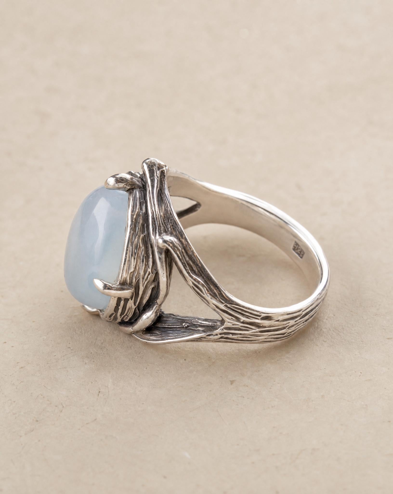 Dominique Sterling Silver Blue Opal Ring
