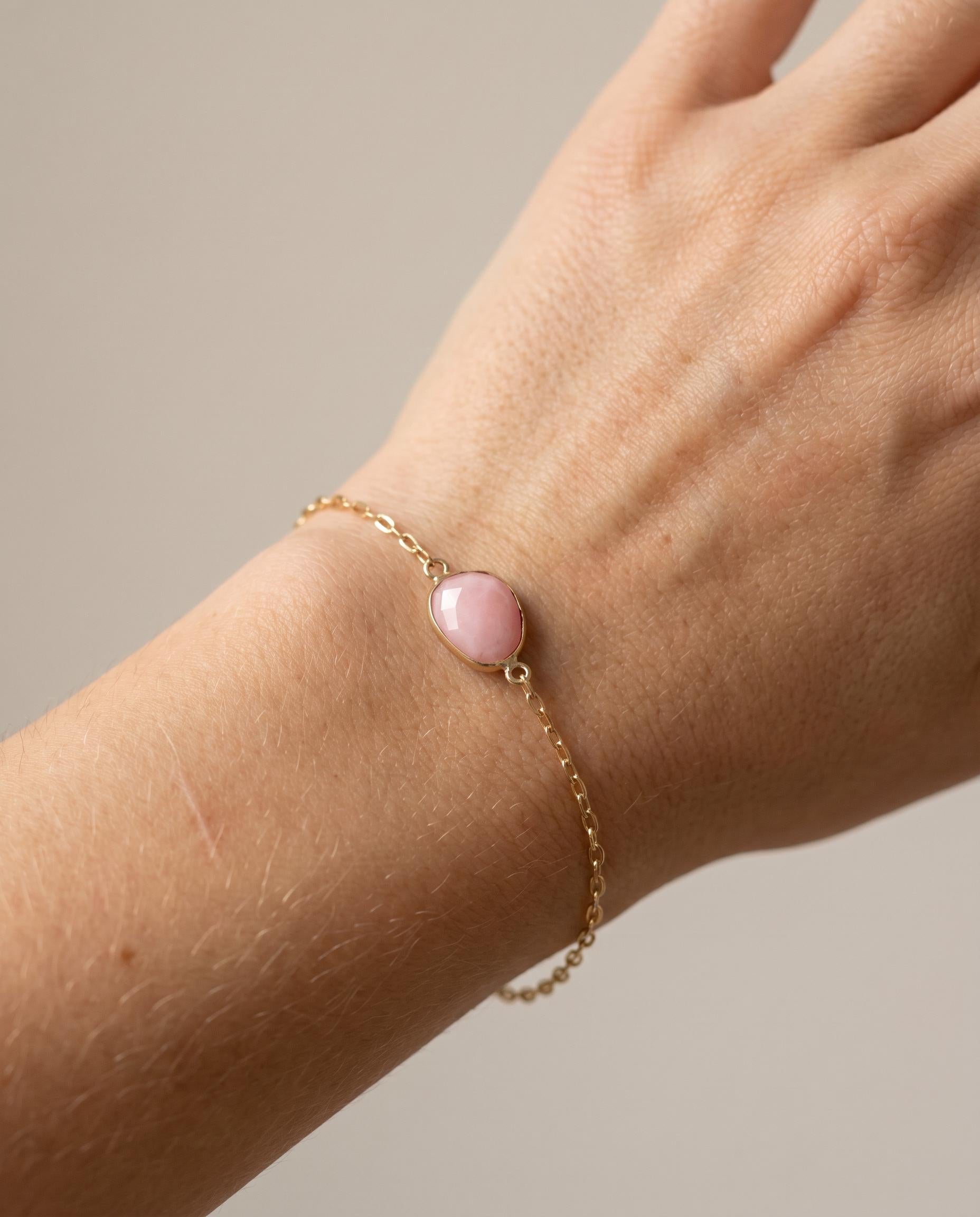 Beatrice 14K Gold Pink Opal Bracelet