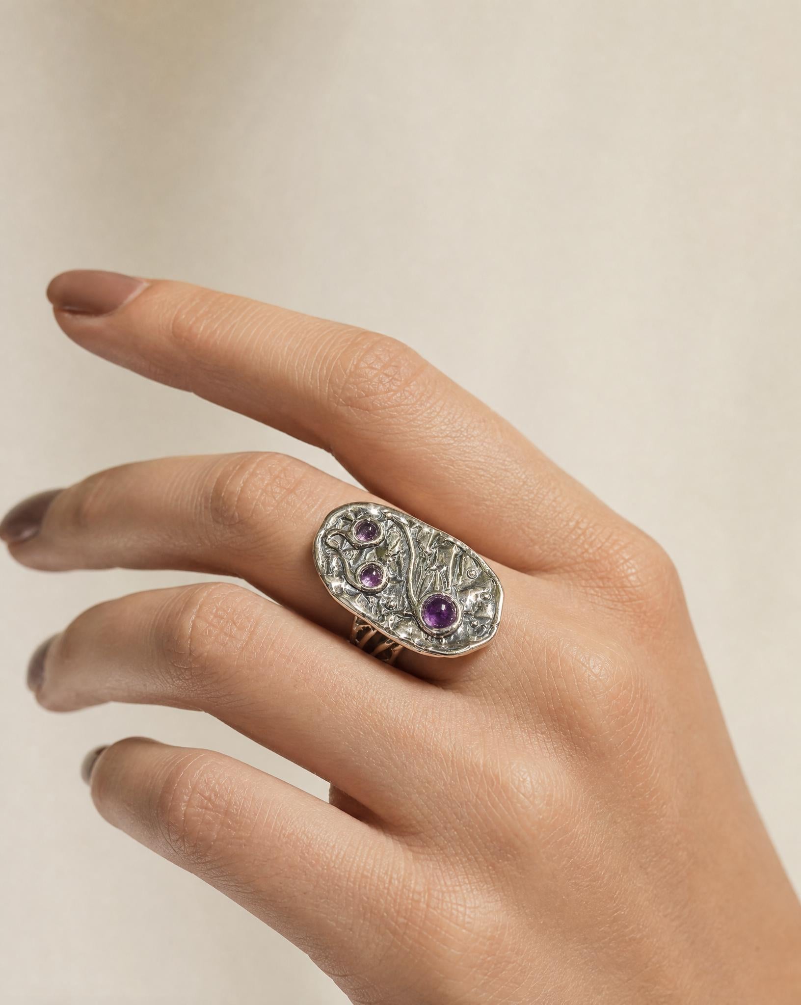Anais Sterling Silver Amethyst Ring