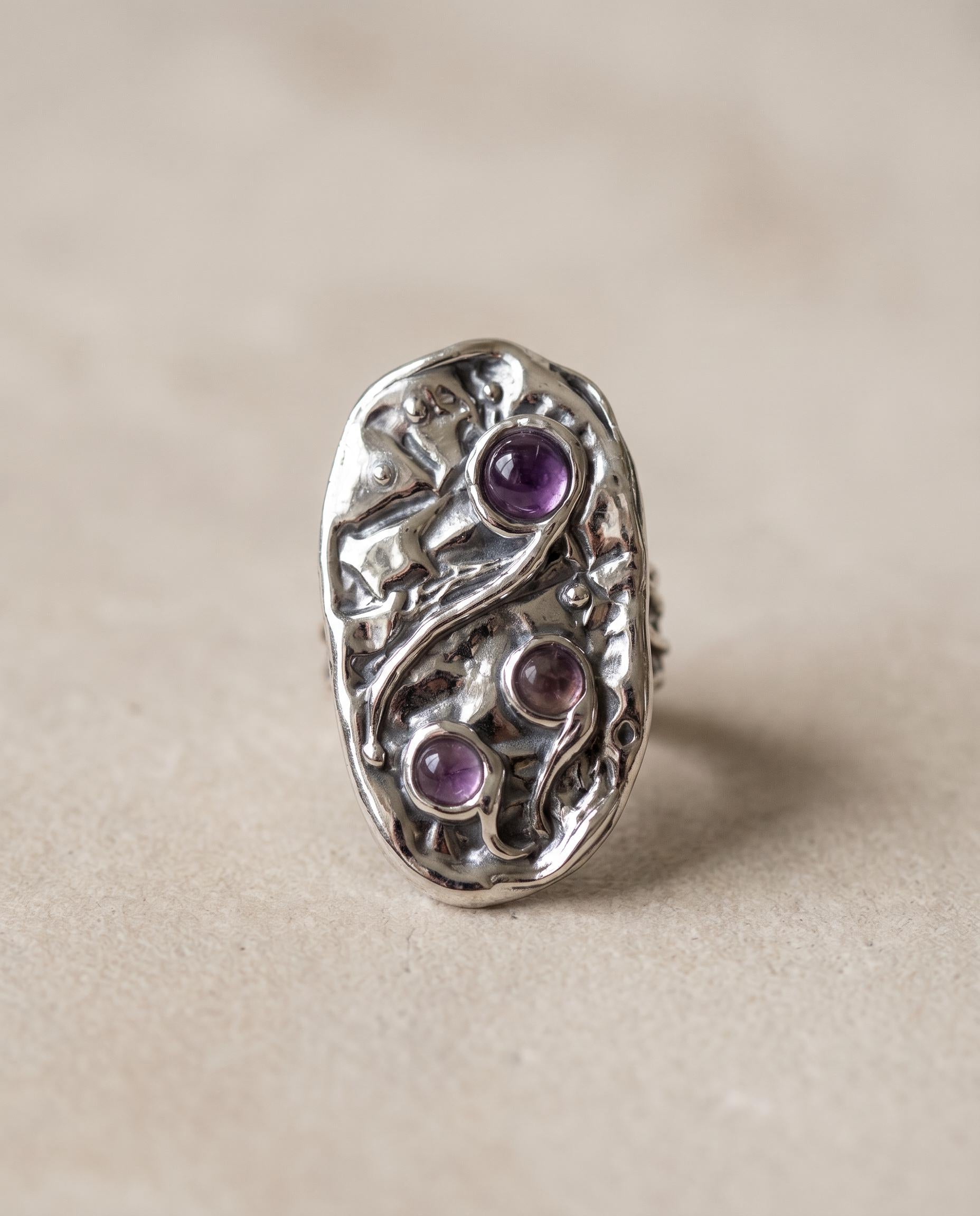 Anais Sterling Silver Amethyst Ring