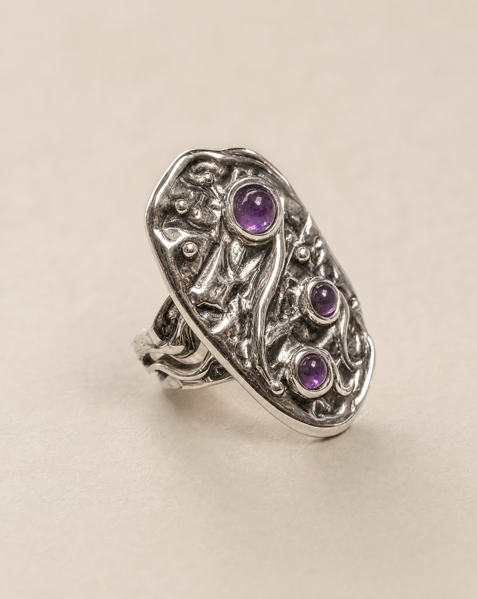 Anais Sterling Silver Amethyst Ring
