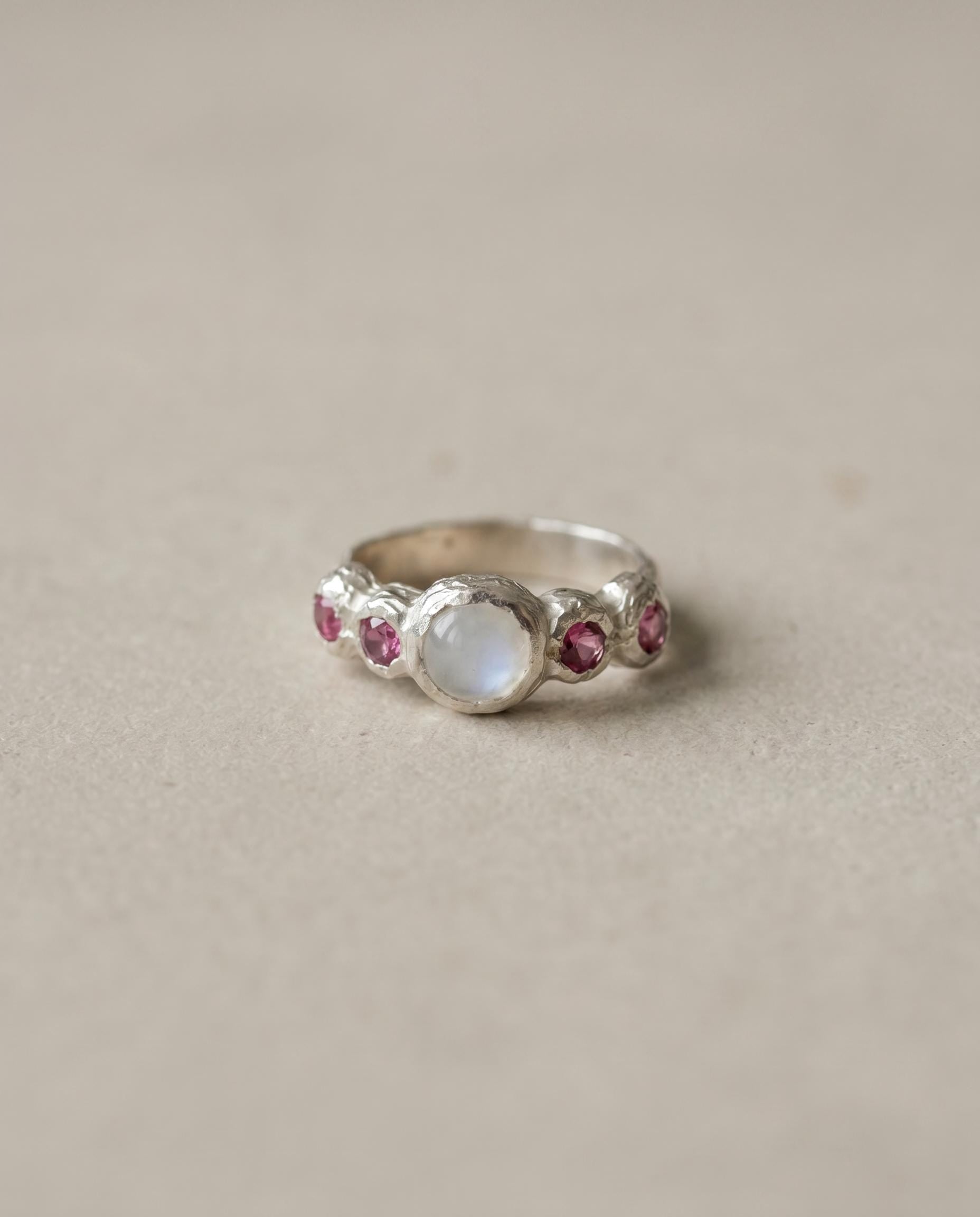 Patrice Moonstone & Tourmaline Sterling Silver Ring