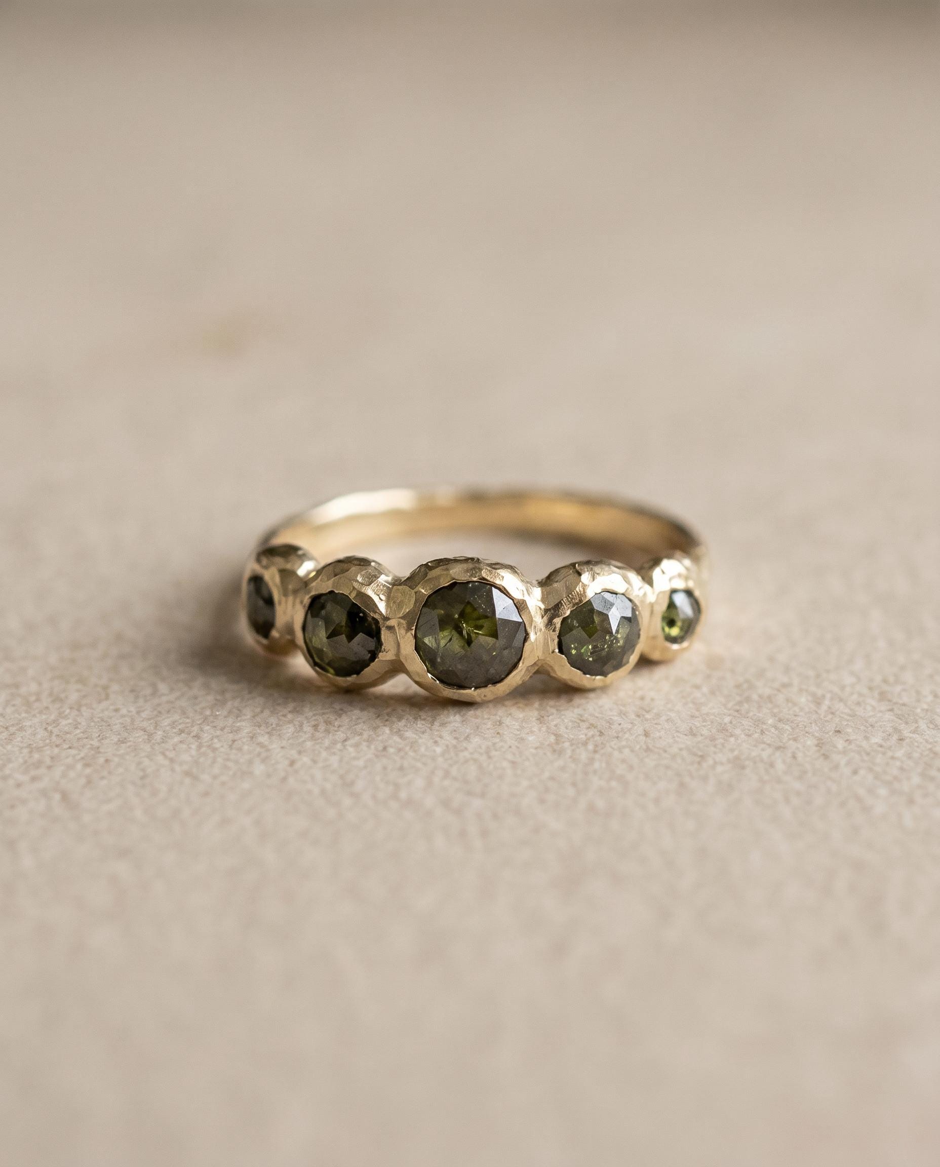 Vivienne 10K Gold Green Diamonds Ring