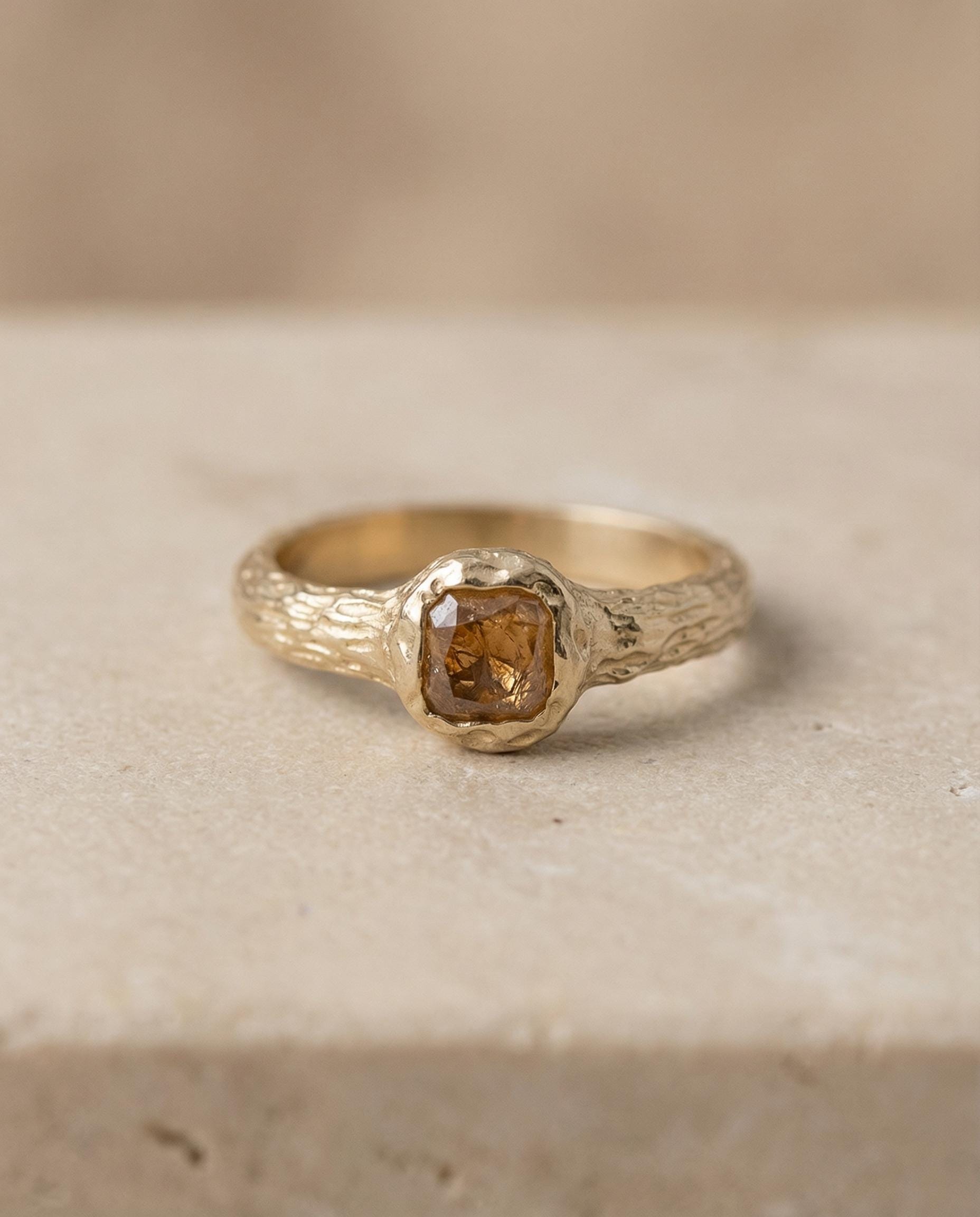 Roxane 10K Gold Peach Diamond Ring